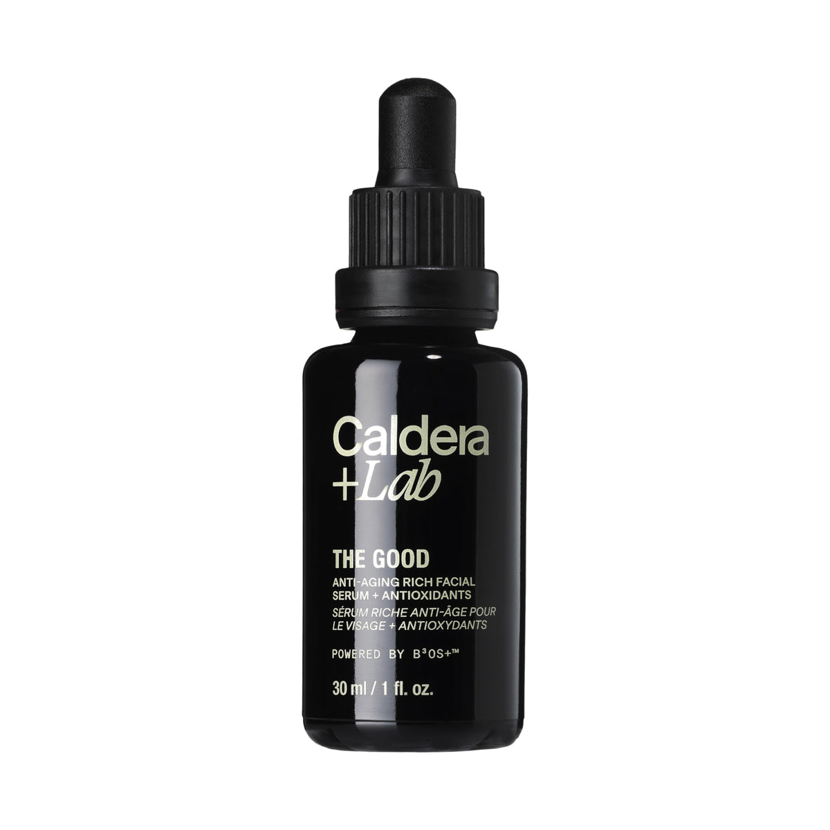 Caldera + Lab The Good serum bottle promoting hydration and a smooth complexion.