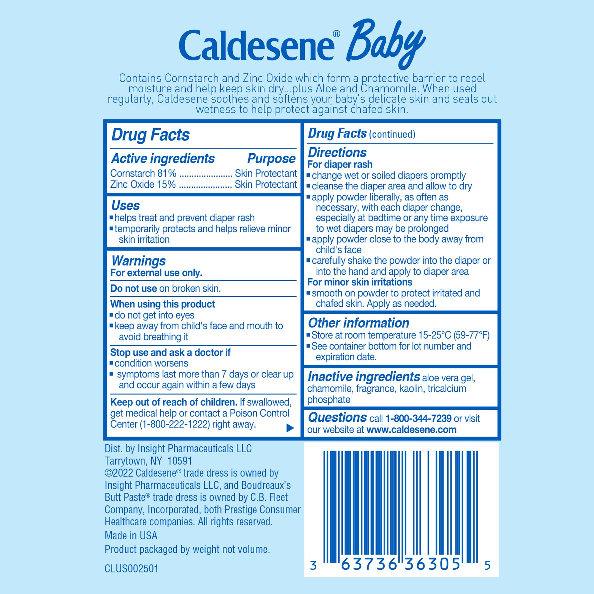 Caldesene five-ounce bottle packaging and label close-up