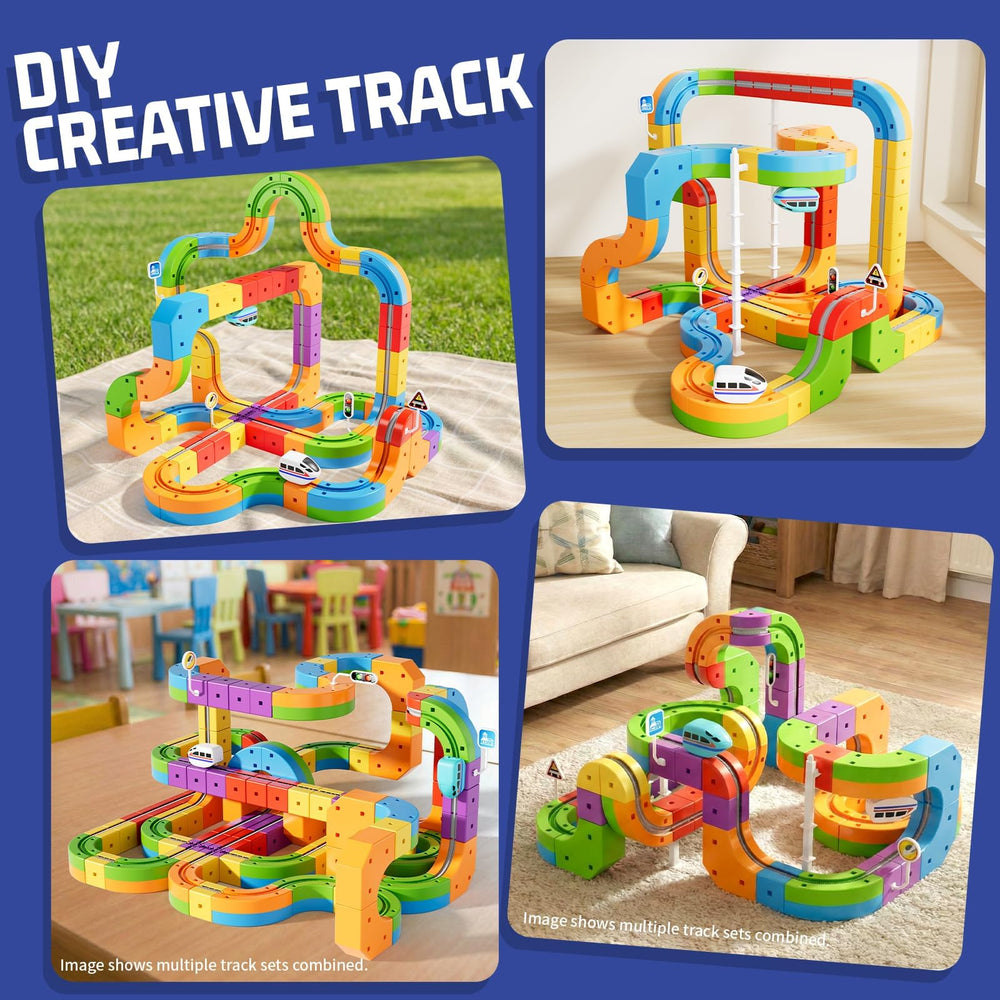 CalfQueen KlickRail clip-fit-connectors simplify setup for quick play after school.