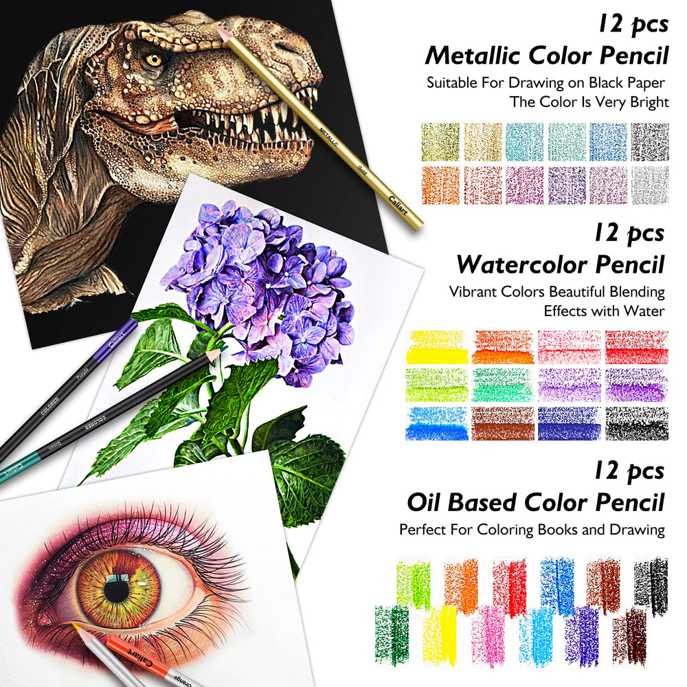Caliart 6x9 100-sheet 3-color sketchbook open for versatile media.
