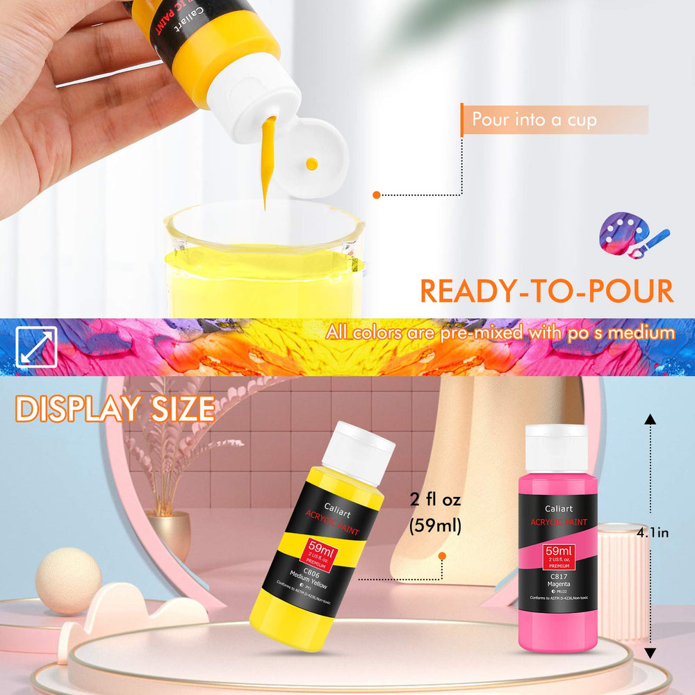 Caliart acrylics cleanup easily with soap and water