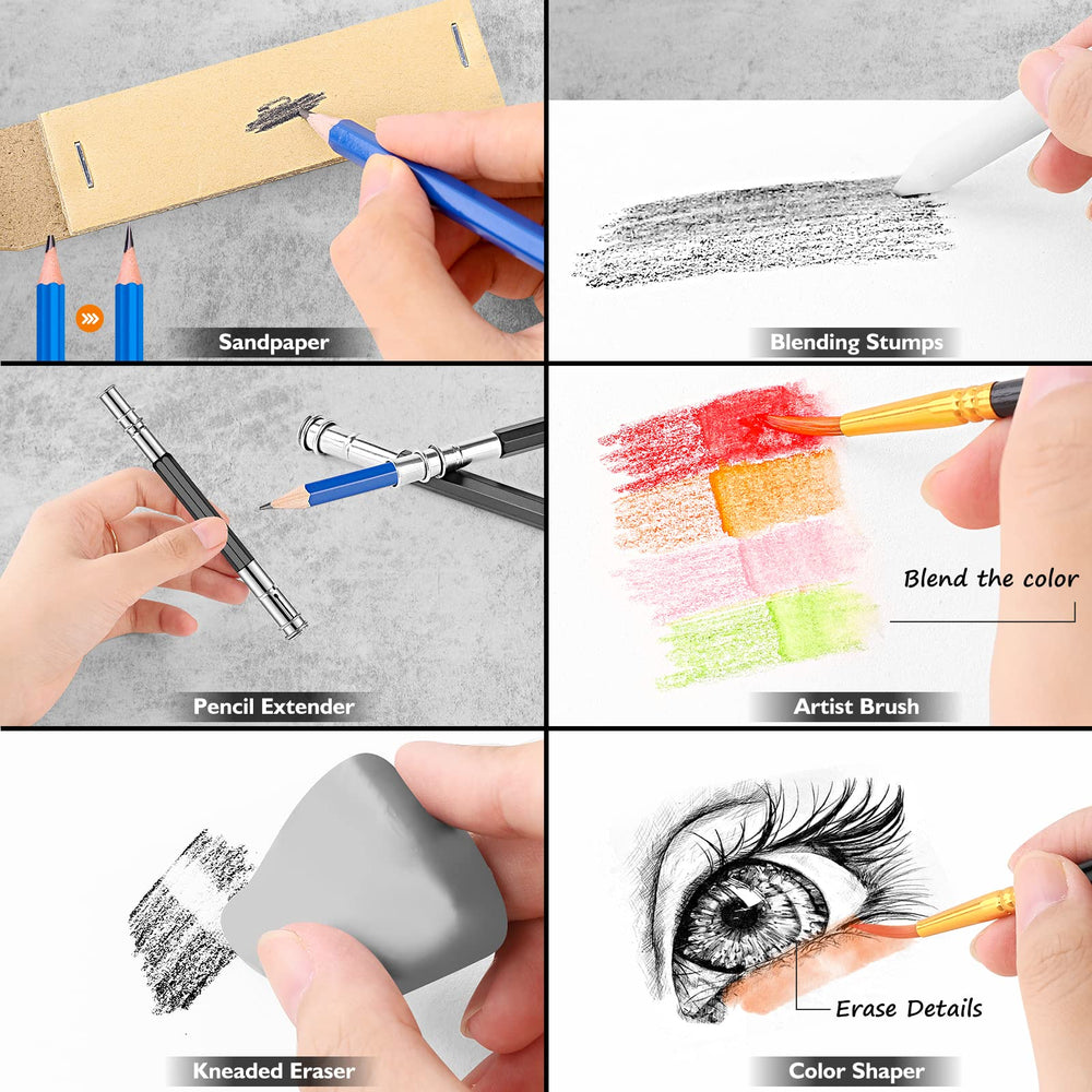 Compact travel case keeps all art supplies organized for sketching anywhere.
