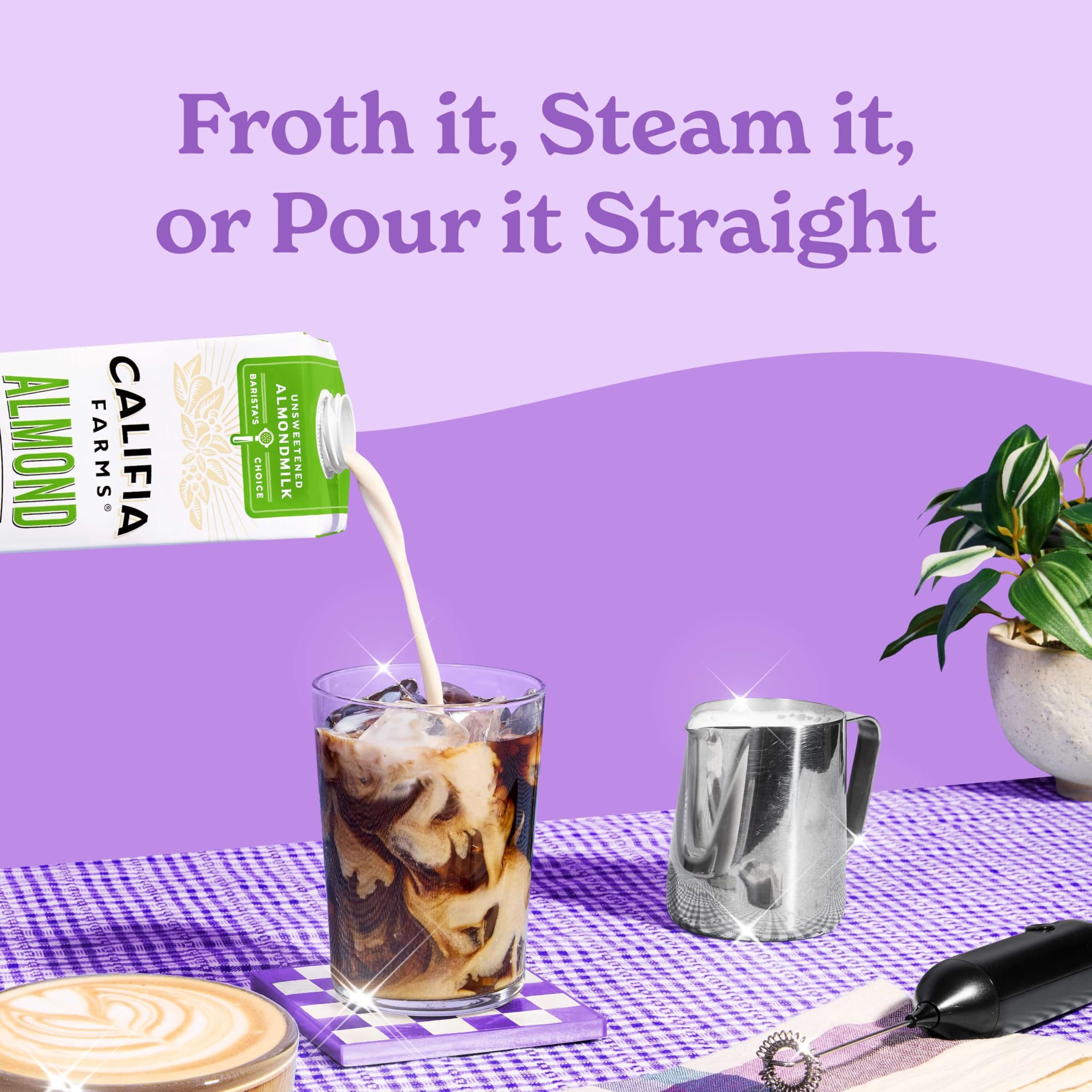 Iced coffee with Barista Blend highlights dairy-free, zero-sugar creaminess.