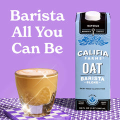 Califia Farms Oat Barista Blend foams milk for cafe-quality latte art