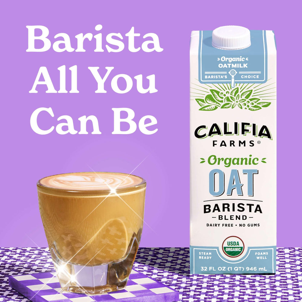 Califia Farms Oat Barista Blend carton—shelf-stable plant-based milk
