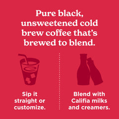 Califia Farms unsweetened cold brew base for sugar-free customization.