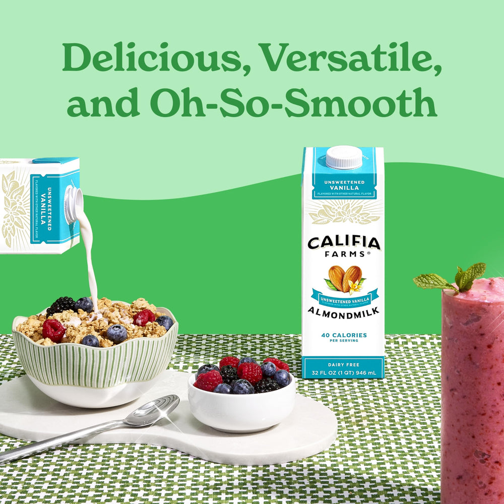 Califia Farms Unsweetened Vanilla Almond Milk baking use in recipes
