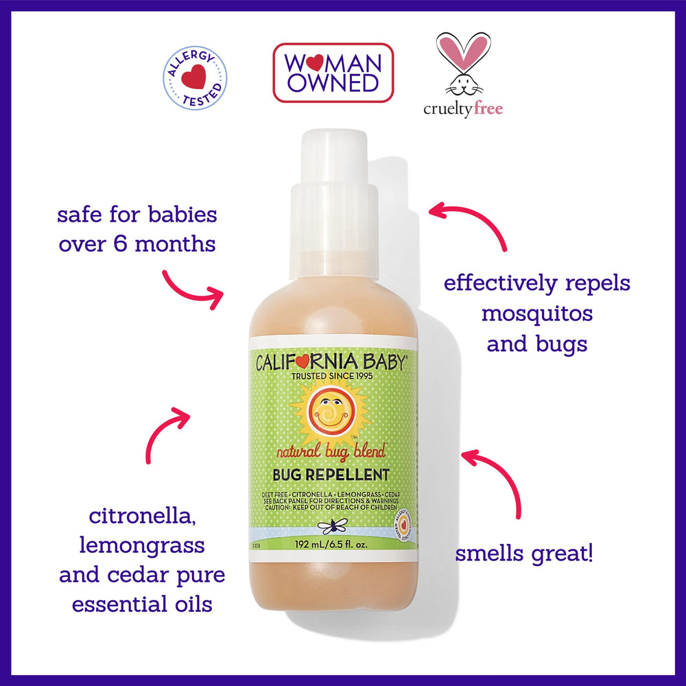California Baby natural bug spray bottle with citronella-lemongrass scent