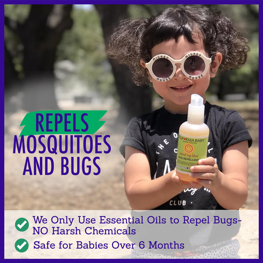 California Baby natural bug spray handheld pump closeup, easy to use