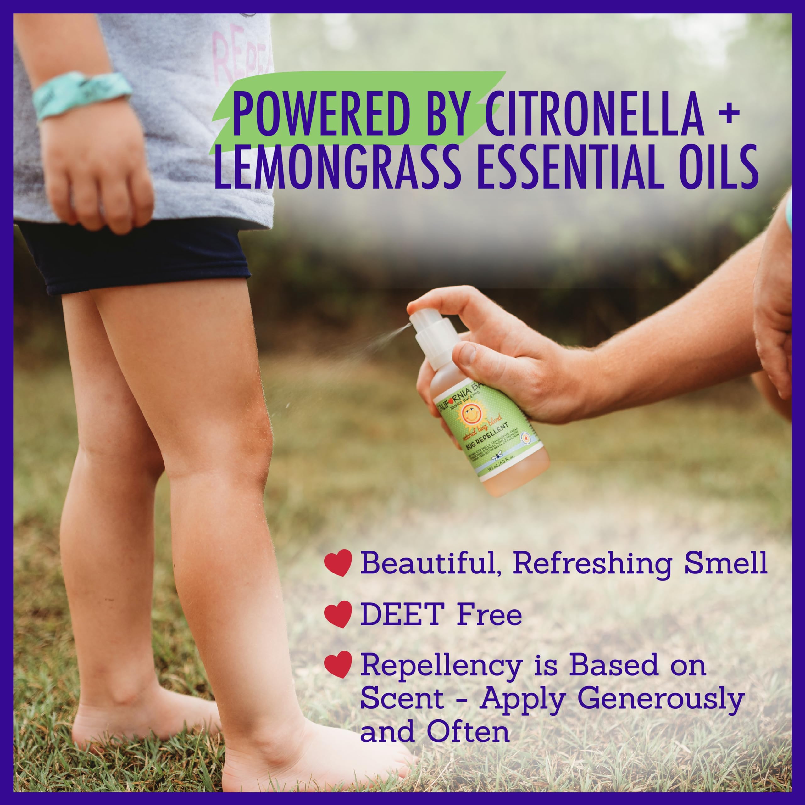 California Baby natural bug spray ingredients label with cedar oils