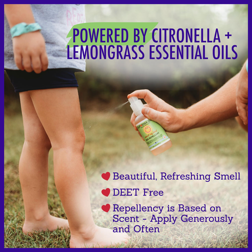California Baby natural bug spray ingredients label with cedar oils