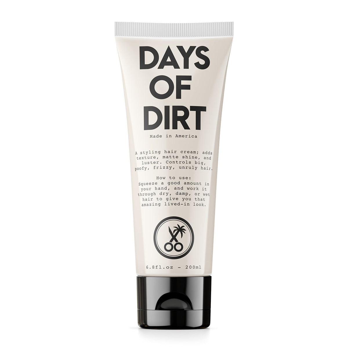 California Born Days of Dirt bottle front for quick, easy styling.