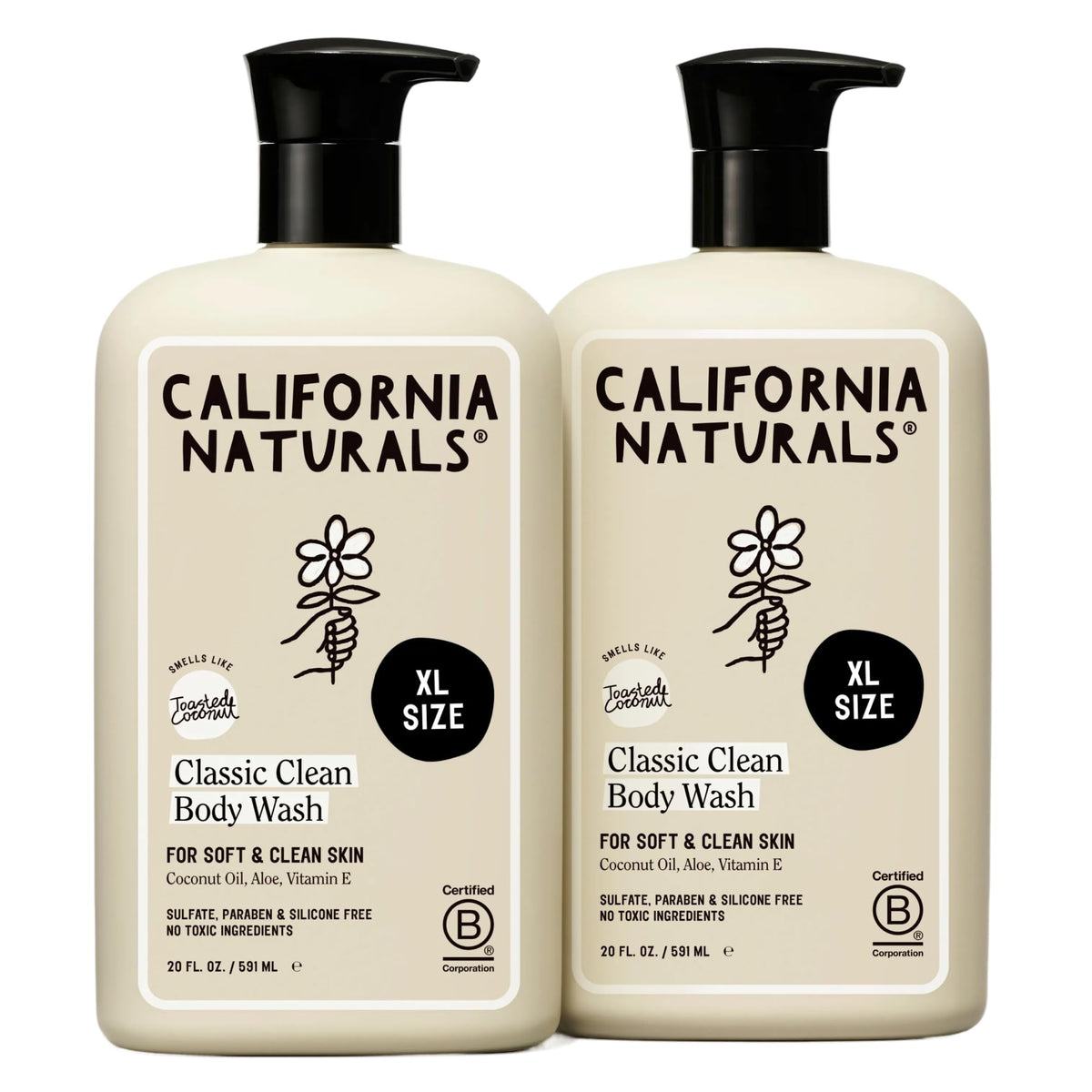 California Naturals Classic Clean bottle pour shows a gentle, refreshing cleanse