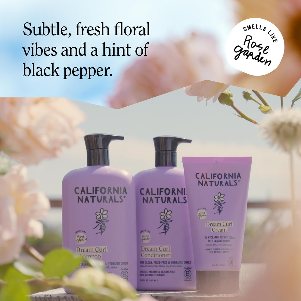 California Naturals Dream Curl benefits visual highlights nourishing, strengthening curls.