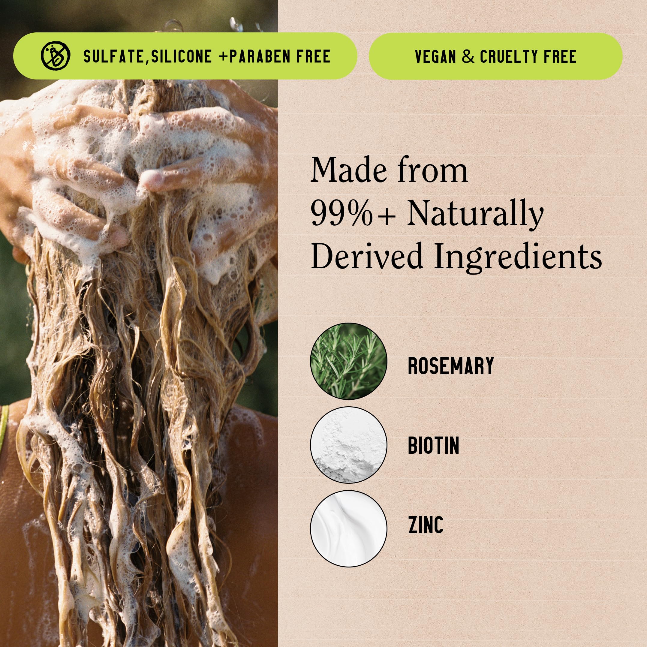 California Naturals Re:GRO shampoo ingredients show rosemary and biotin benefits