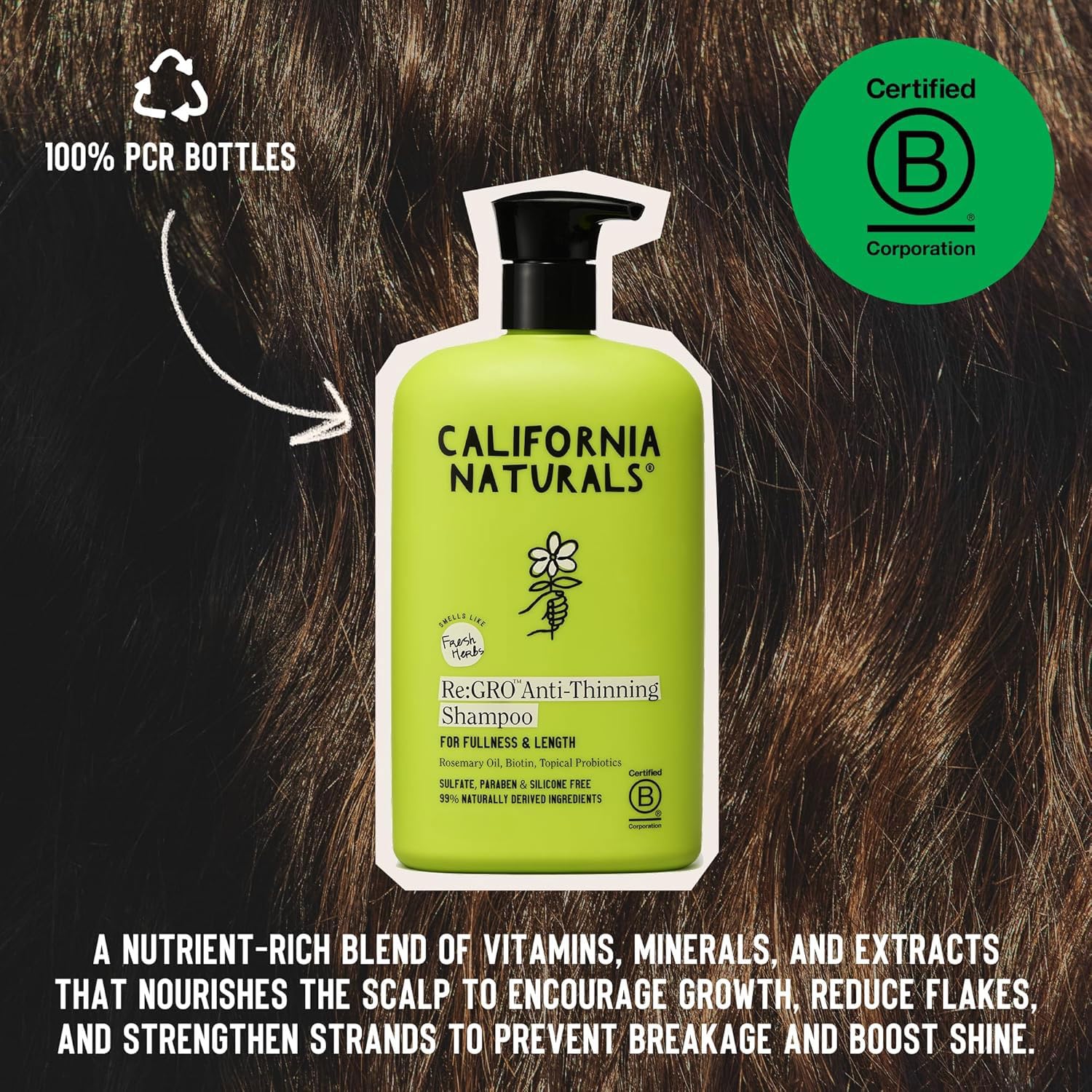 California Naturals Re:GRO shampoo shows vegan and cruelty-free seals