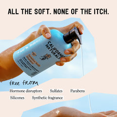 California Naturals Sensitive Scalp Shampoo close-up highlights soothing natural ingredients.