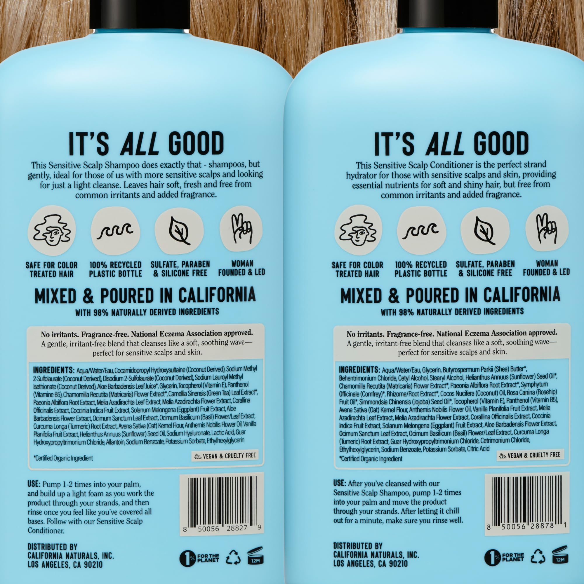 California Naturals Shampoo lather shot suggests gentle daily cleansing.