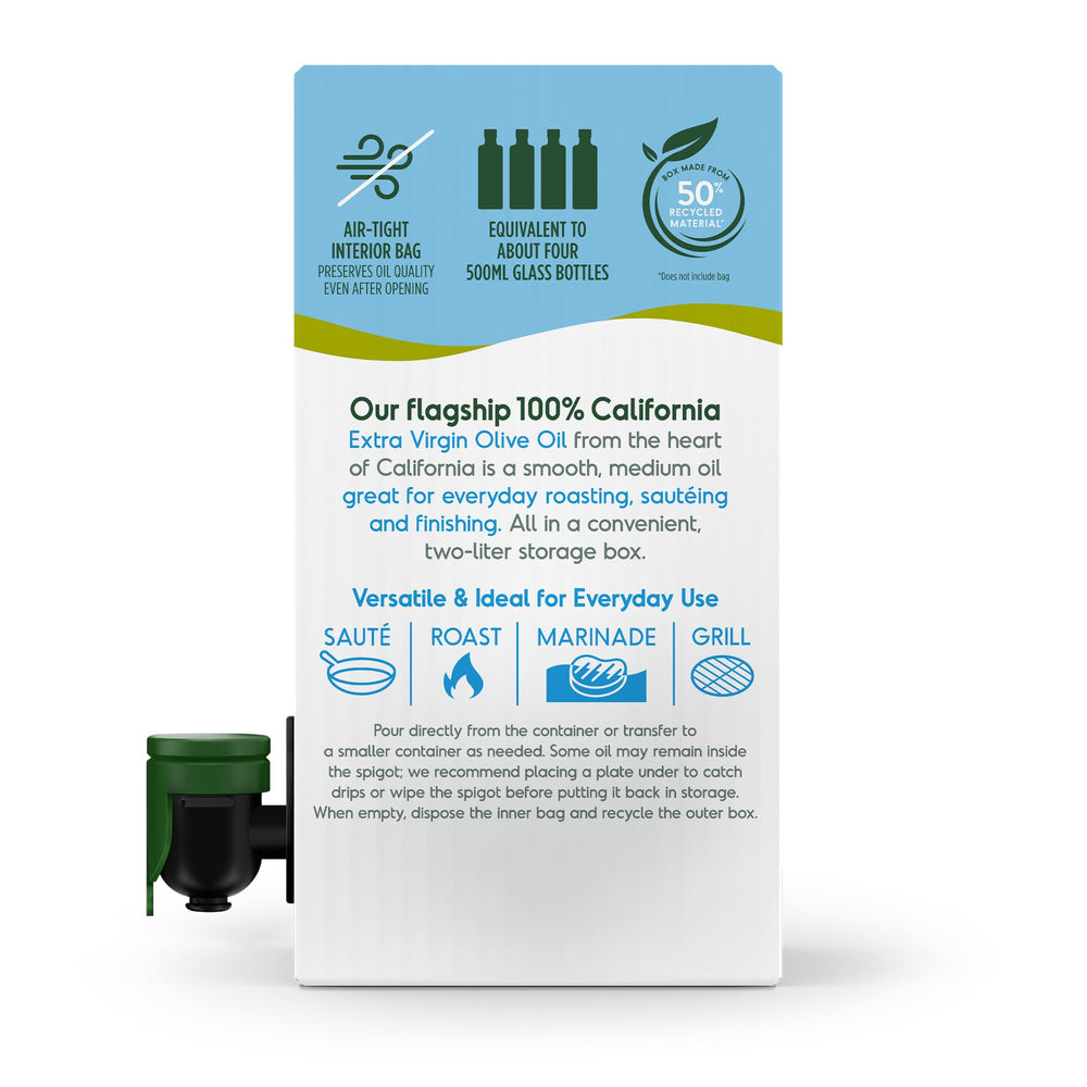 California Olive Ranch oil aroma hints at floral, buttery, fruity notes.