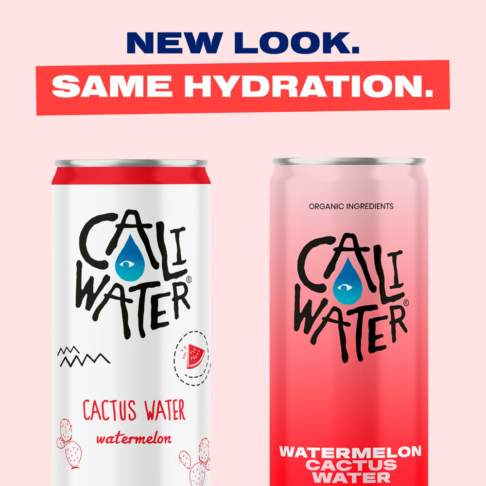 CALIWATER Watermelon Cactus Water packaging on a shelf