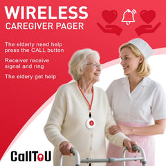 CallToU caregiver pager button ready to trigger caregiver notifications