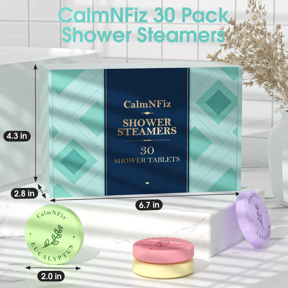 Steam rising as CalmNFiz steamer dissolves on the shower floor.