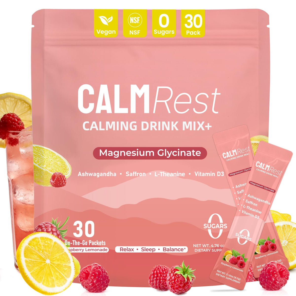 CalmRest magnesium powder tub ready to mix for a calming evening routine.