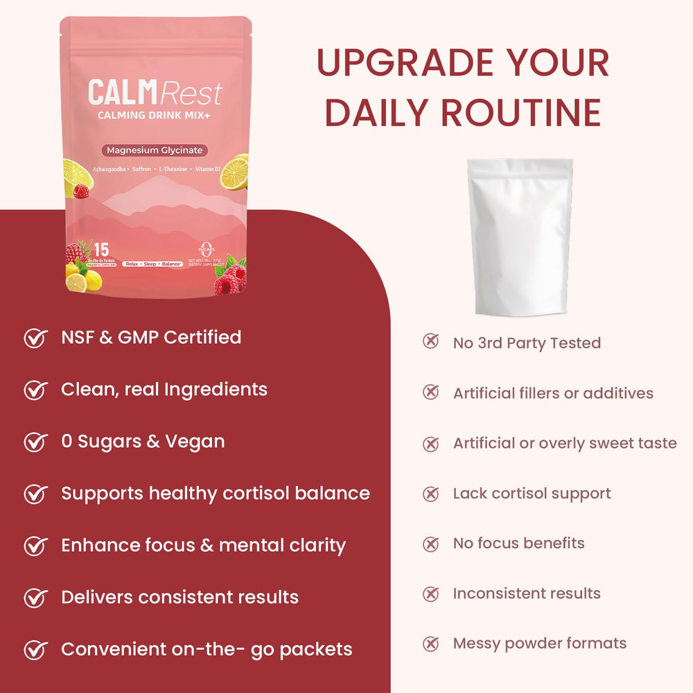 CalmRest no sugar formula shown as a sugar-free option.
