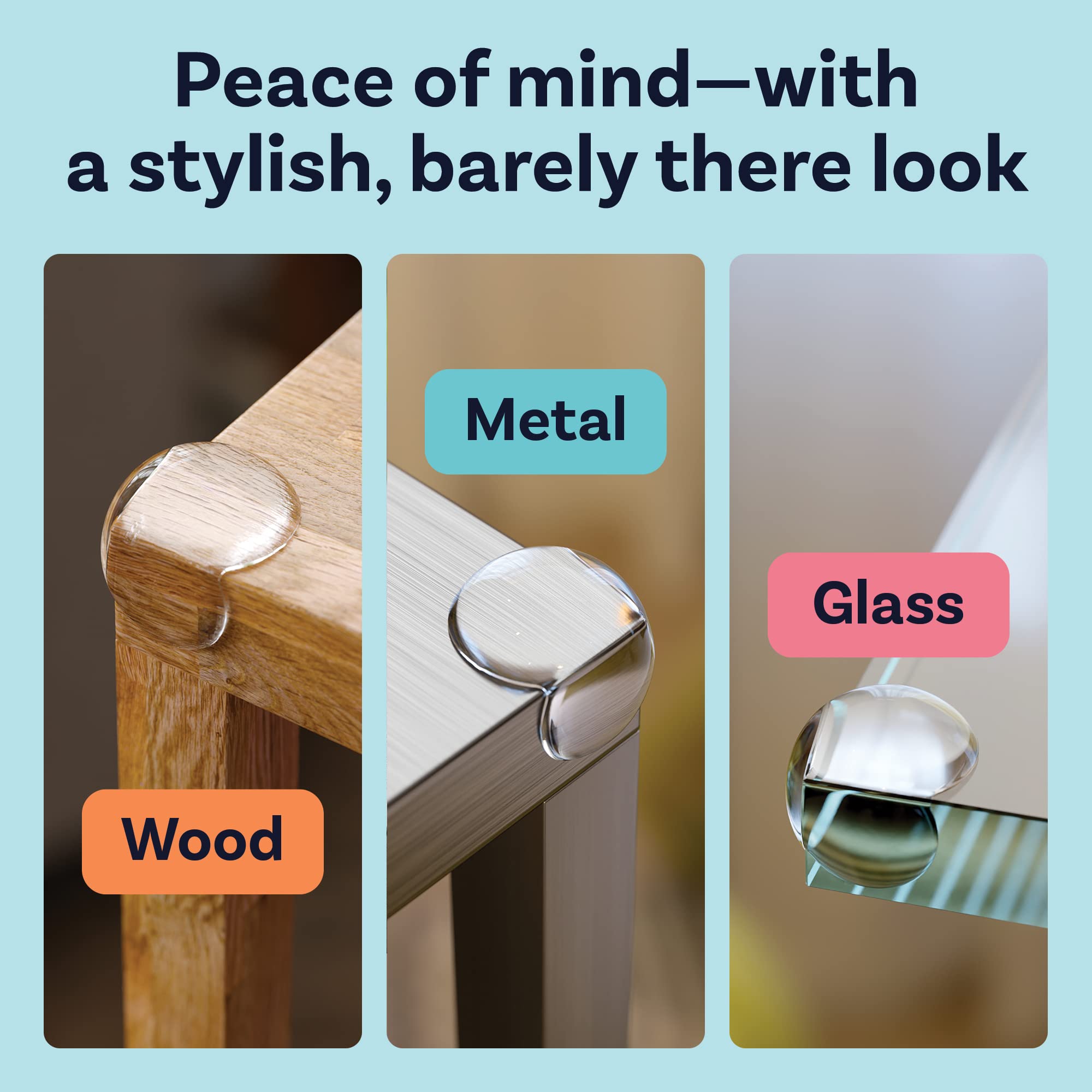 CalMyotis baby-proof protector clear view shields table corners during playtime.