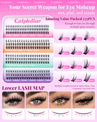 calphdiar bottom lash clusters subtle dramatic: elegant contrast for evening looks.