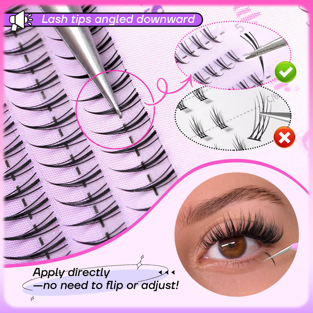 Calphdiar bottom lashes clusters easy DIY application at home.