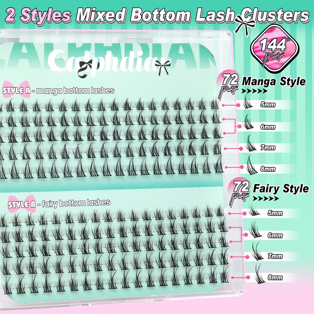 Calphdiar bottom lashes fairy cluster 5-8mm for a soft, natural lower lash finish.