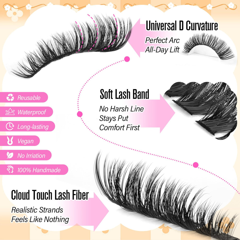 Calphdiar Lashes Clusters includes 480 pieces for customization