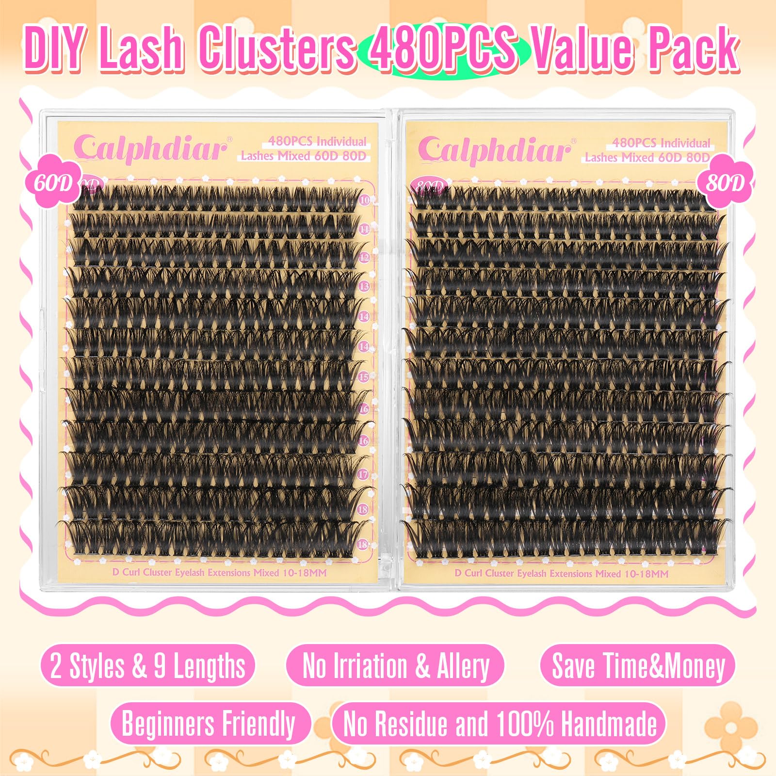 Calphdiar Lashes Clusters show fluffy detail for versatile looks