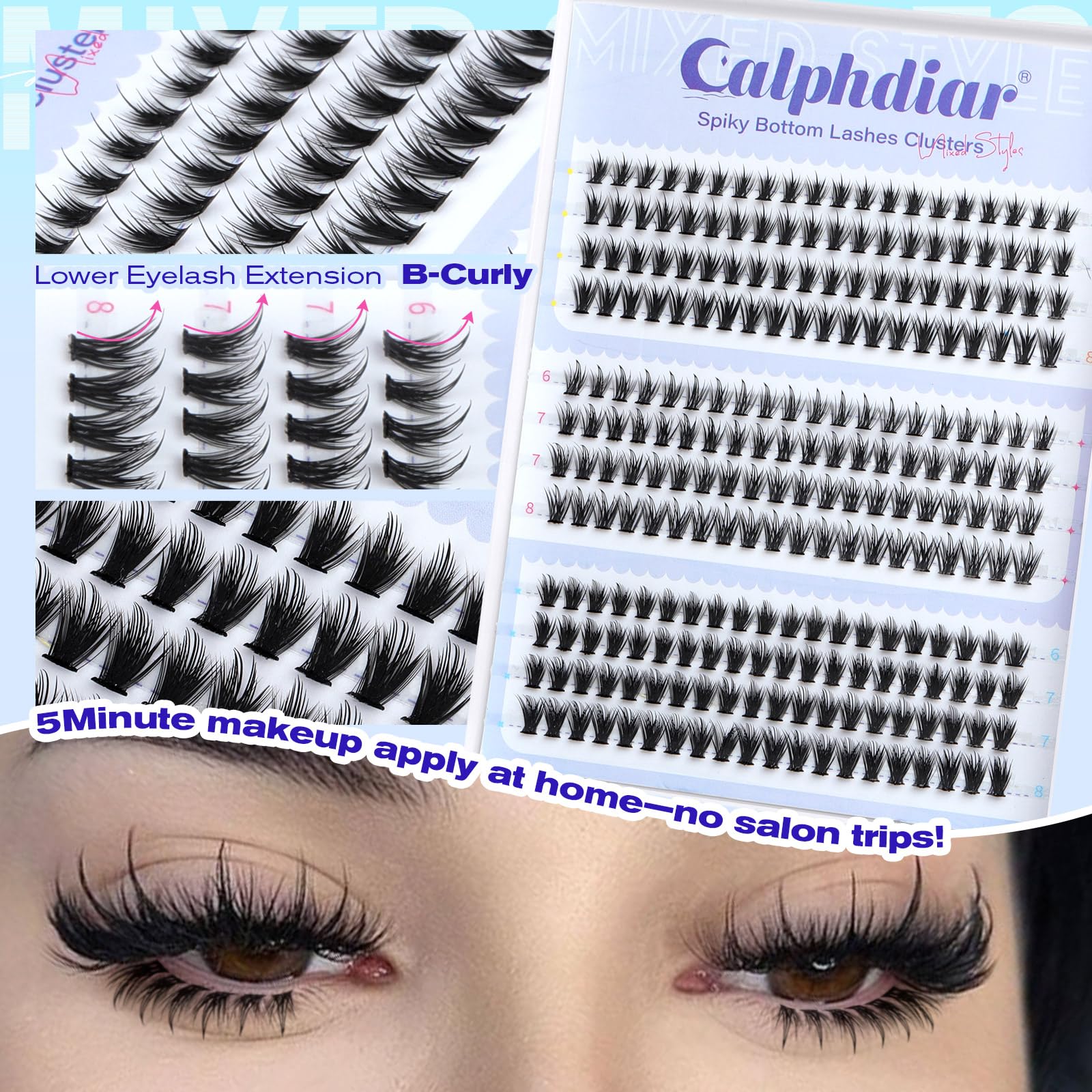 Calphdiar lower lash extensions enhance eye shape and balance