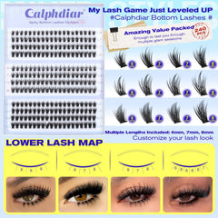 Calphdiar voluminous-hybrid bottom lashes widen eyes with depth