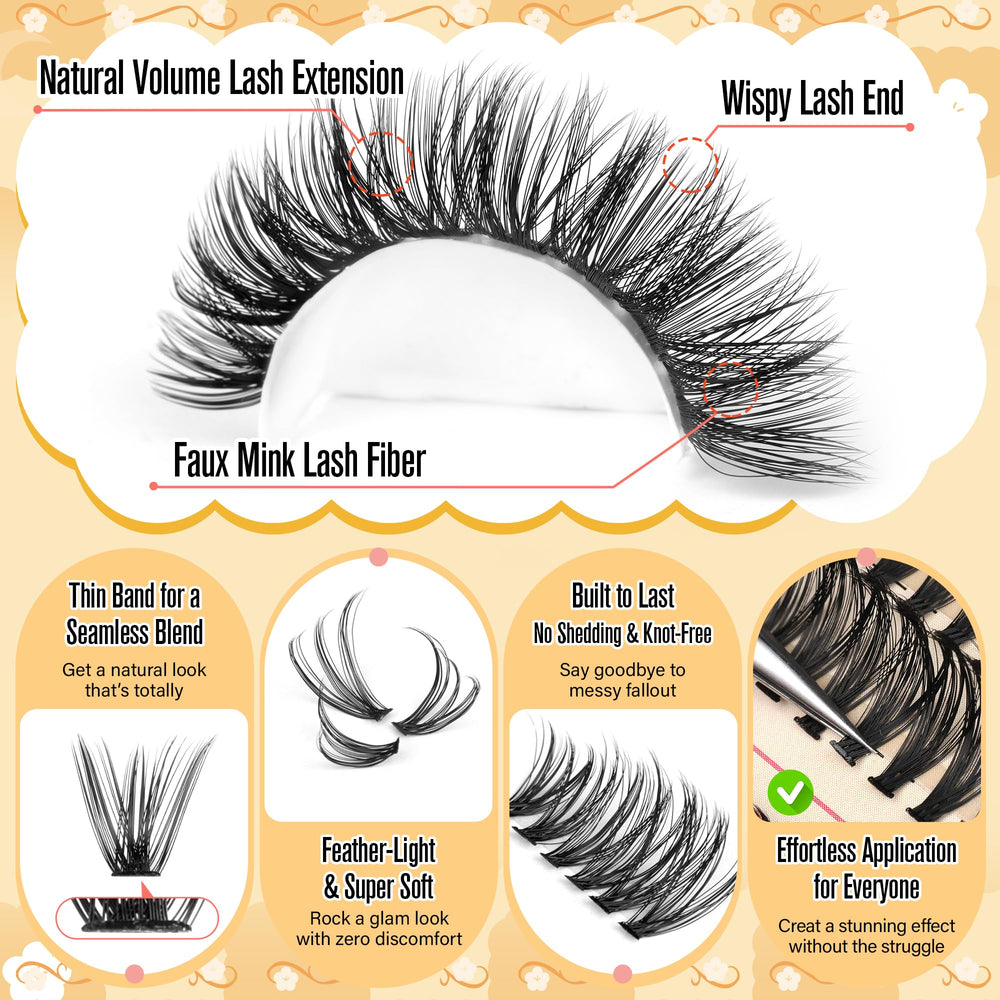 Calphdiar waterproof cluster lashes designed for daily wear