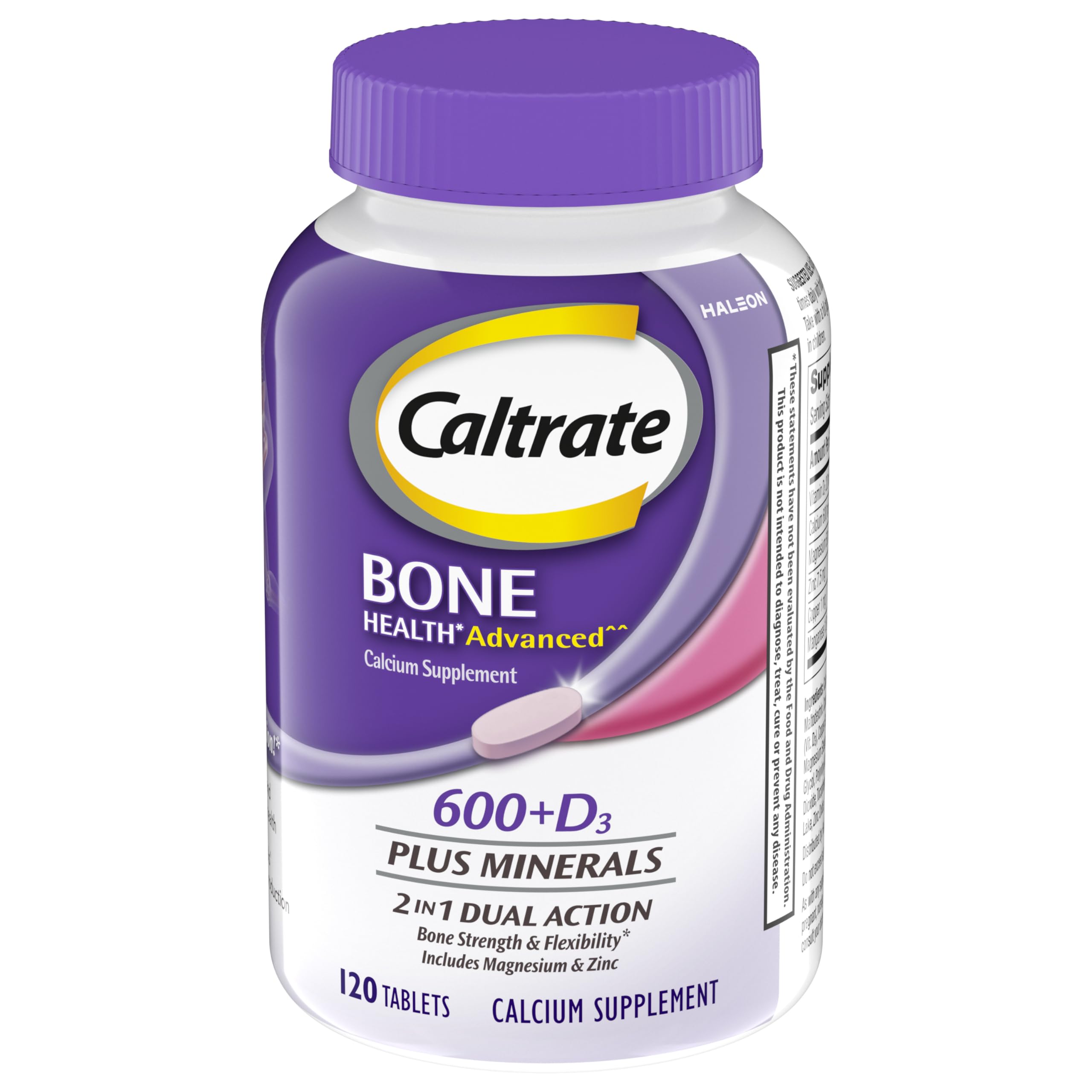 Caltrate 600 Plus D3 Plus Minerals bottle for bone health support