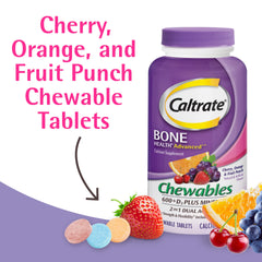 Orange flavored Caltrate chewable tablet close-up for easy intake.