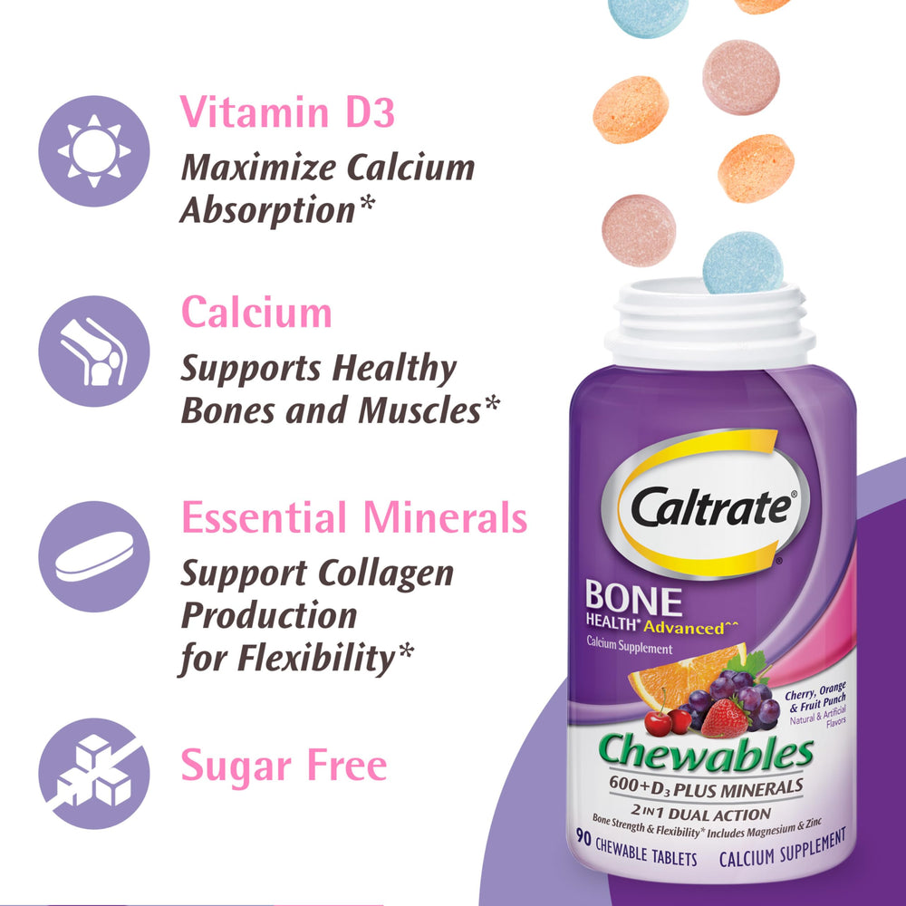 Caltrate chewables dissolve quickly for convenient daily use