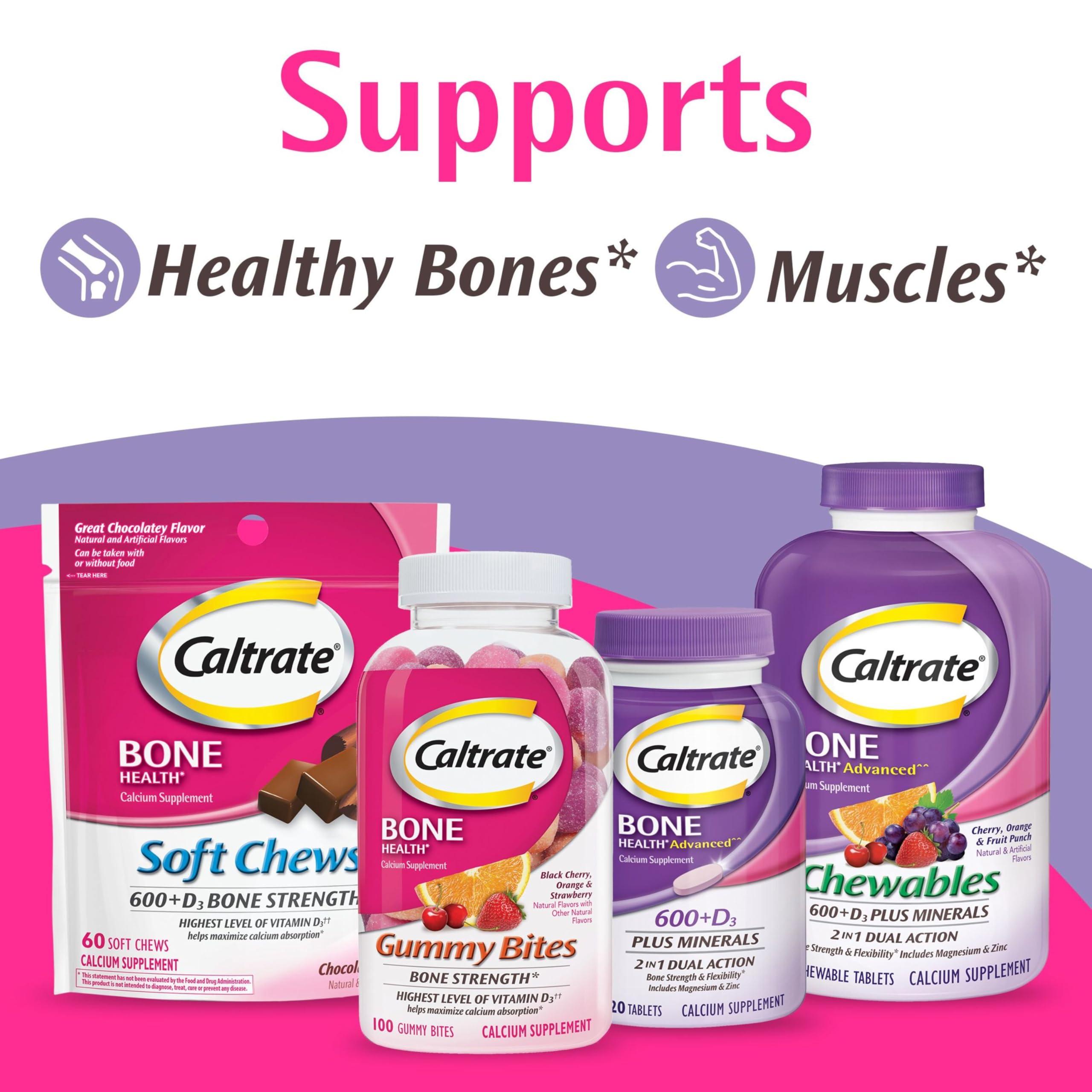 Caltrate sugar-free label emphasizes a worry-free daily calcium routine