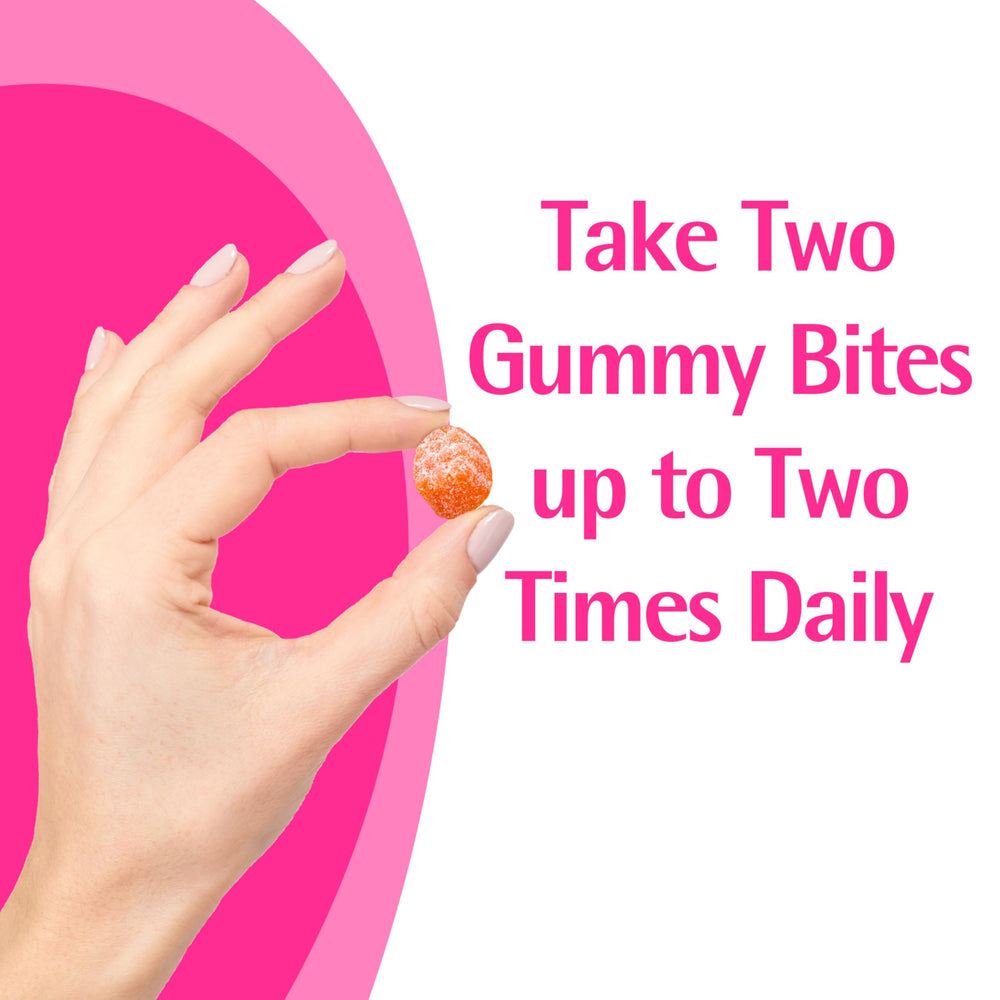 Caltrate Gummy Bites assorted flavors on a tray implying variety.