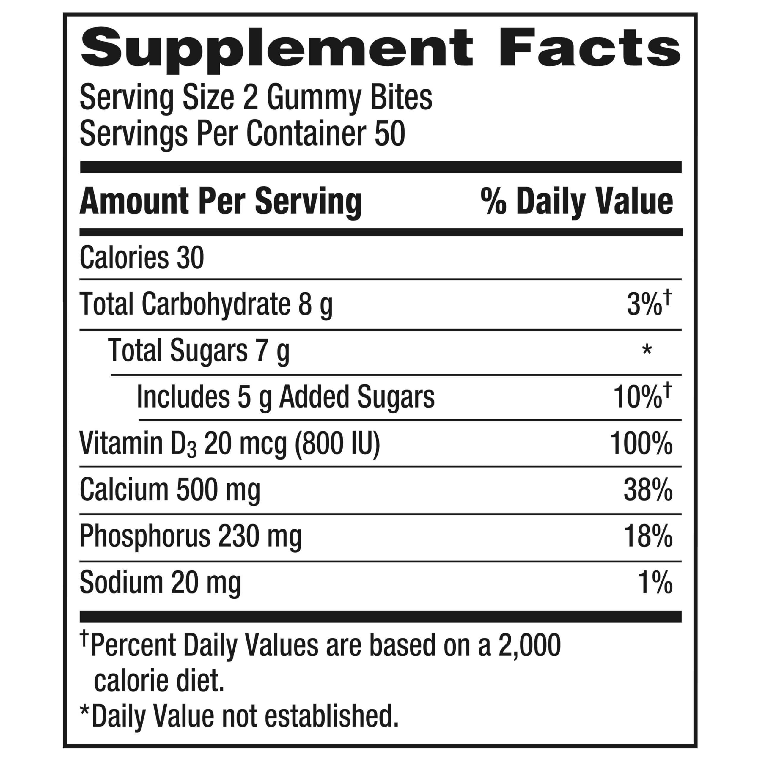 Caltrate Gummy Bites bottle with cap sealed for on the go use.
