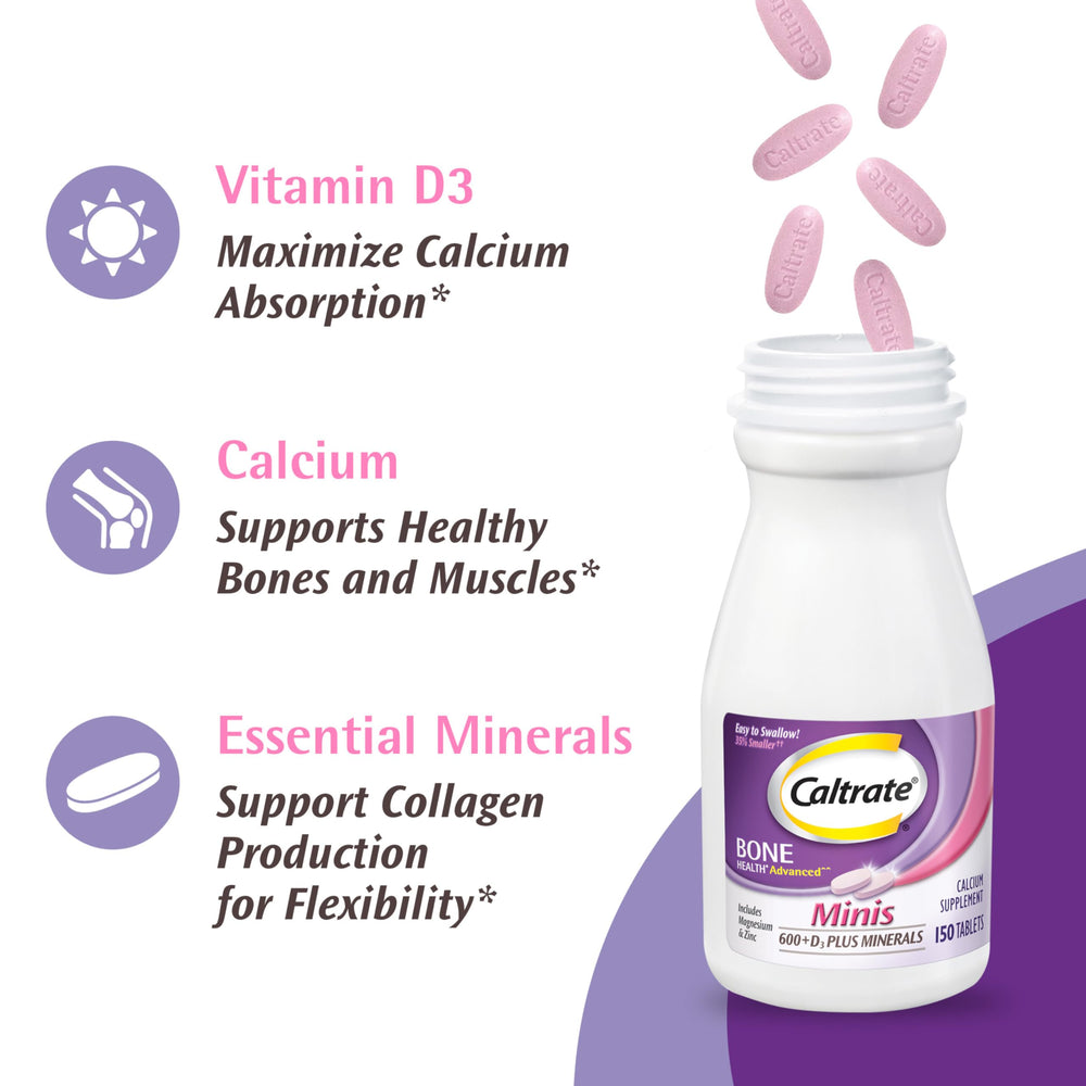 Caltrate Minis easy swallow mini-tablets for comfortable daily use