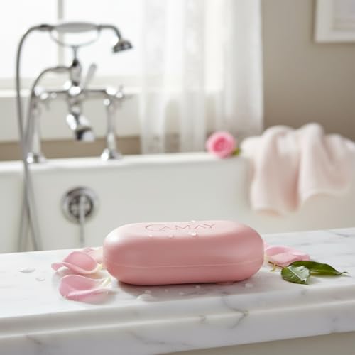Camay Classic soap with Hydra Floral Oils displayed in a shower setting