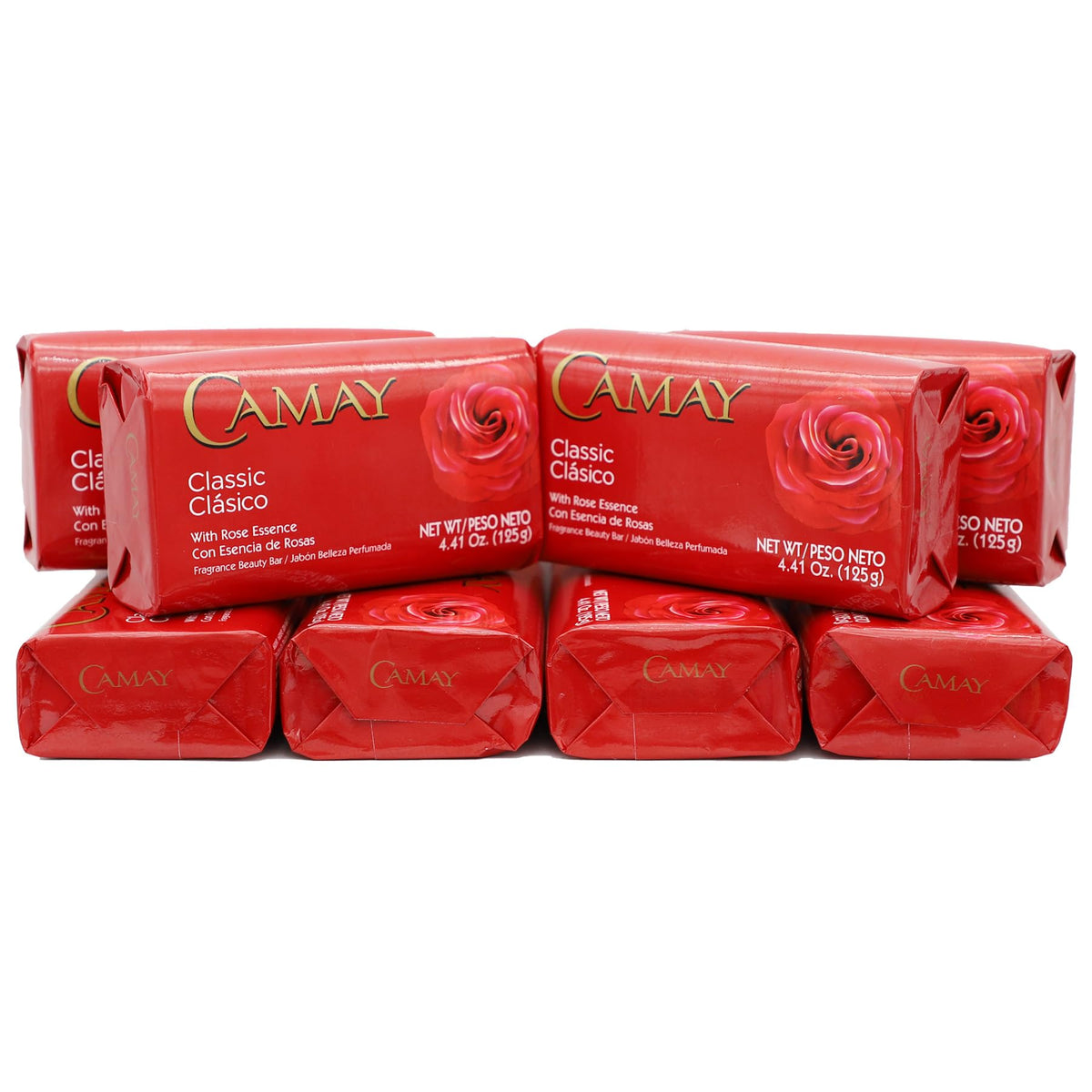 Camay Classic Rose Essence bar with pink surface for luxurious cleansing
