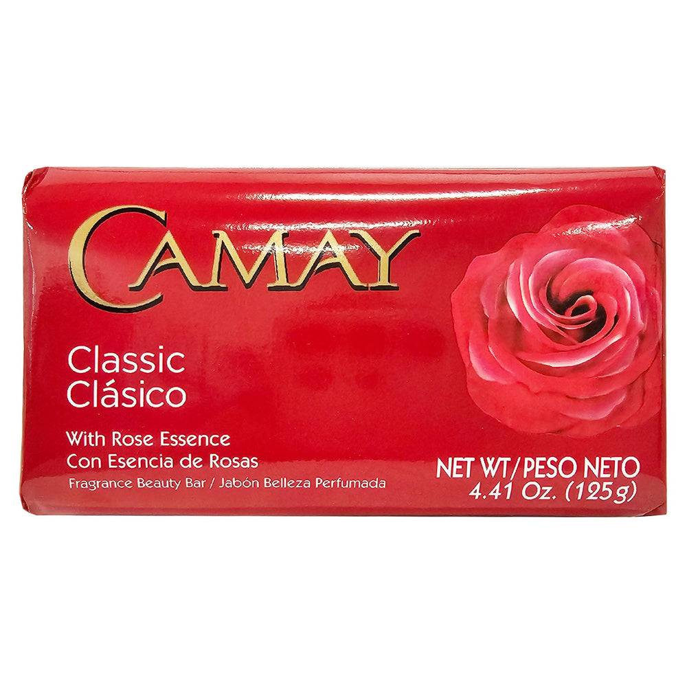 Eight-pack Camay Classic bars arranged for daily skincare routine
