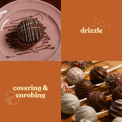 Cambie wafers set evenly with a shiny finish on desserts.