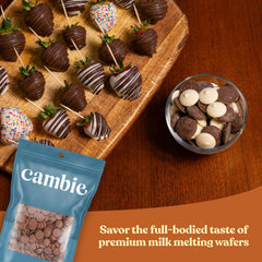 Cambie chocolate wafers deliver an even melt for baking and decorating.