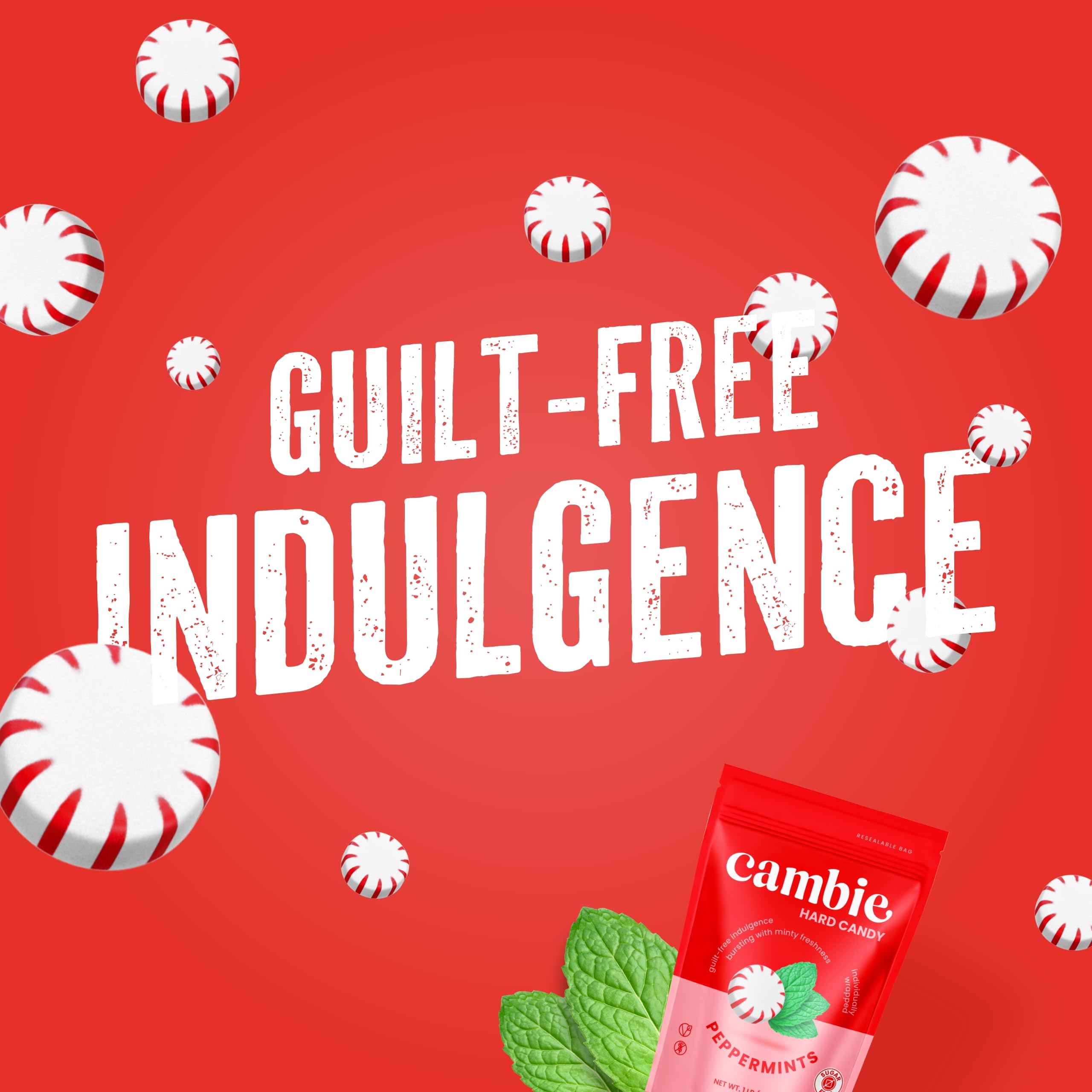 Cambie diabetic-friendly peppermint candy for mindful snacking.